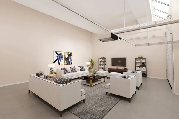 Inre Modern Lägenhet Rendering — Stockfoto
