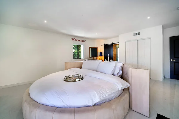 Moderne Appartement Kamer Slaapkamer Interieur Luxe Interieur Comfortabel Wonen Destructie — Stockfoto
