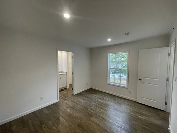 Habitación Vacía Interior Con Paredes Blancas Suelo Madera Renderizado —  Fotos de Stock