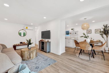 Modern oturma odası iç. 3D render  