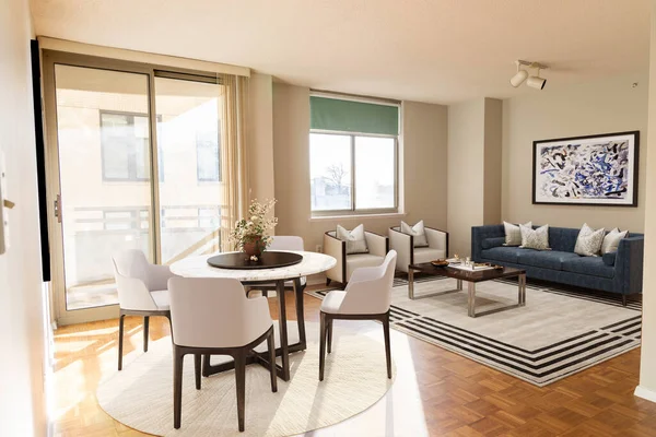 소파와 의자가 현대식 거실의 렌더링 — 스톡 사진