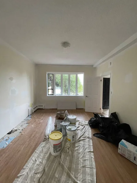 Interior Dari Ruang Kosong Sebuah Rumah Tua Dengan Jendela Rendering — Stok Foto