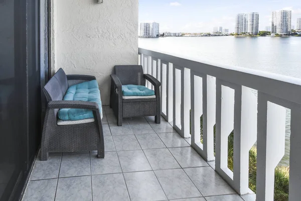 Luxury Interior Modern Balcony Outdoor View Rendering — Stock Photo, Image