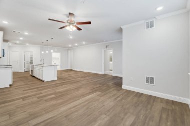 Boş oturma odası iç tasarımı, 3D görüntüleme