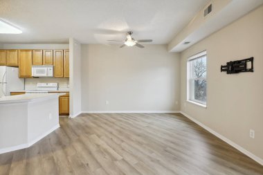 Modern yeni odanın iç tasarımı. 3d oluşturma