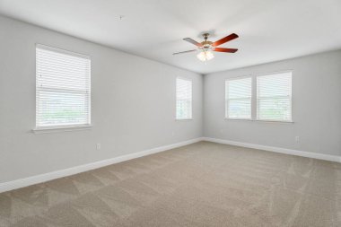 Modern yatak odası tasarımı. Boş oda. 3d oluşturma