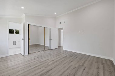 Boş oda iç tasarımı. 3d oluşturma