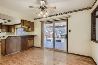 Modern mutfak iç tasarımı. 3d oluşturma