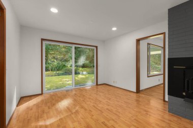 Boş oda iç tasarımı. 3d oluşturma