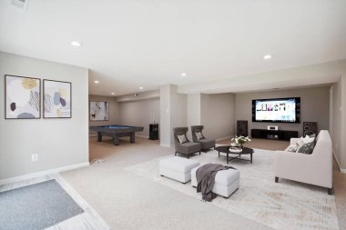 Modern Oturma Odası İç Tasarım. 3d render