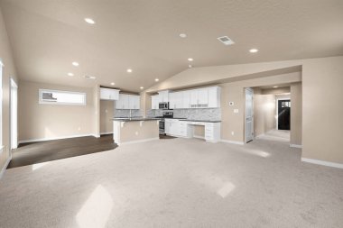 Boş oda iç tasarımı. 3d oluşturma