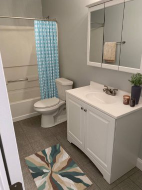 Banyo iç tasarımı. 3d oluşturma