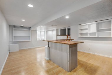 Boş oda iç tasarımı. 3d oluşturma
