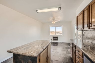 Modern mutfak odası iç tasarımı, 3D tasarım.