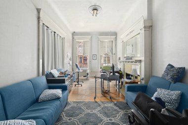 Modern oturma odasının içinde. 3d oluşturma