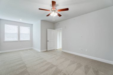 Modern yatak odası tasarımı. Boş oda. 3d oluşturma