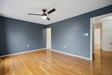 Modern yatak odası tasarımı. Boş oda. 3d oluşturma