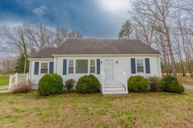 Güzel bir aile evinin dışında. 3d oluşturma