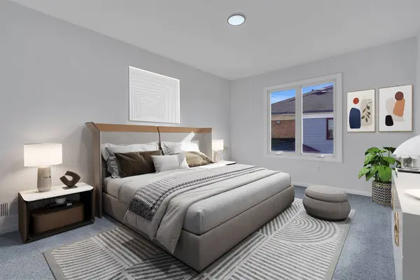 modern bedroom interior design. 3d rendering