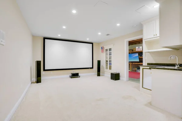 empty white living room with TV. 3d rendering
