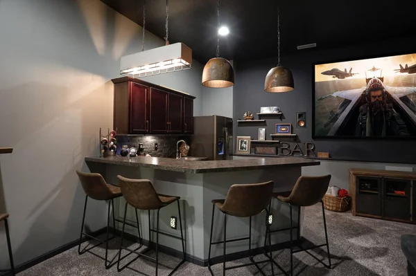 modern kitchen interior design. 3d rendering