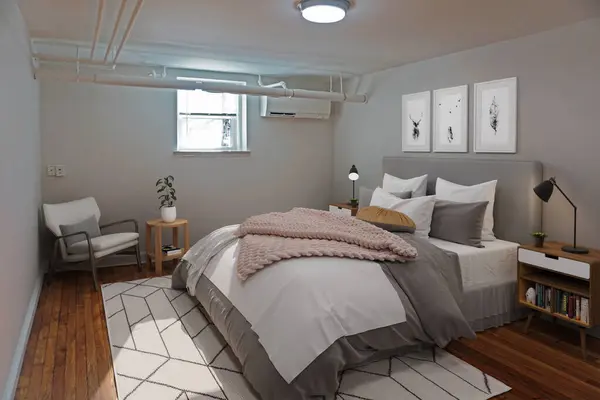 Modern Yatak Odası Tasarımı Rendering — Stok fotoğraf