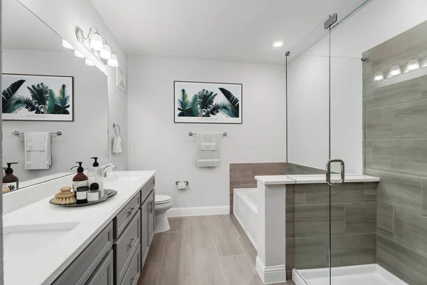 Diseño Interior Moderno Del Cuarto Baño Representación — Foto de Stock