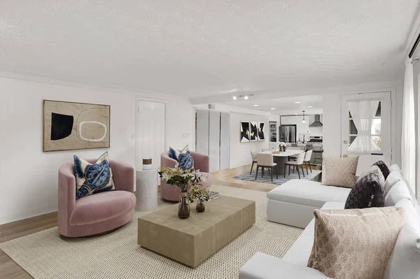 Modern Living Room Sofa Rendering — Stock Photo, Image