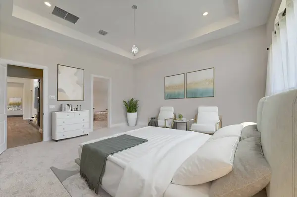 Modern Yatak Odası Tasarımı Tasarım Kavramı — Stok fotoğraf
