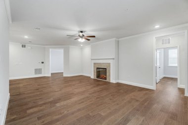 Boş oturma odası iç tasarımı, 3D görüntüleme