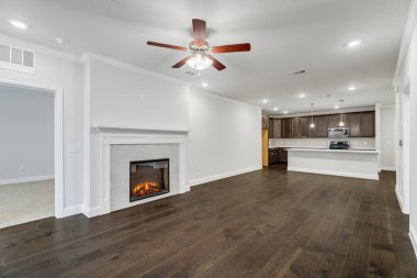 Boş oturma odası iç tasarımı, 3D görüntüleme