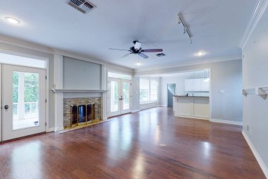 Boş oda iç tasarımı. 3d oluşturma