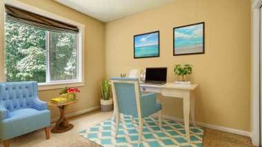 Ev ofis iç. 3D render