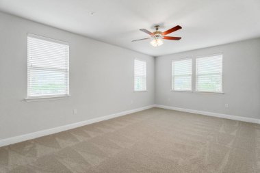 Modern yatak odası tasarımı. Boş oda. 3d oluşturma