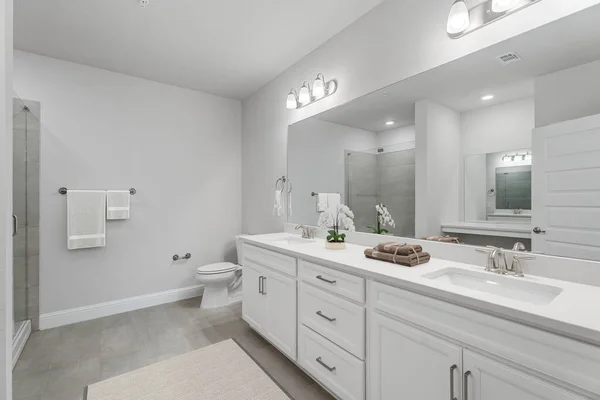 现代浴室室内设计 3D渲染 — 图库照片