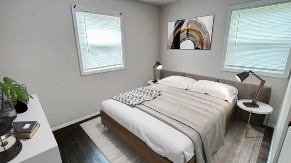 Luxe Lichte Slaapkamer Met Comfortabele Kingsize Bed Modern Meubilair Template — Stockfoto