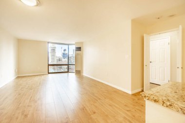 Boş oda iç tasarımı. 3d oluşturma