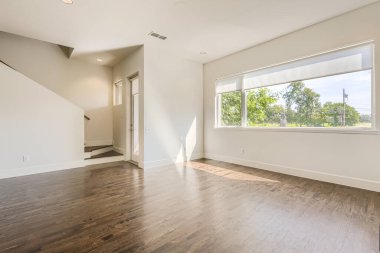 Modern yeni odanın iç tasarımı. 3d oluşturma