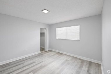 Modern evdeki boş oda. İç tasarım. 3d oluşturma