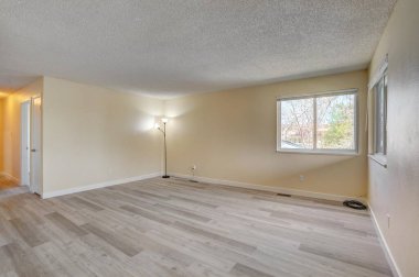 Boş oda iç tasarımı. 3d oluşturma