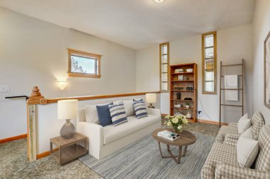 Modern Oturma Odası İç Tasarım. 3d render