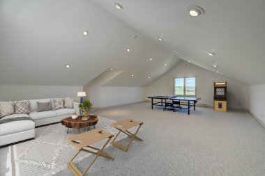 Modern oturma odasının 3 boyutlu tasarımı