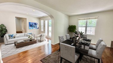 Modern Oturma Odası İç Tasarım. 3d render