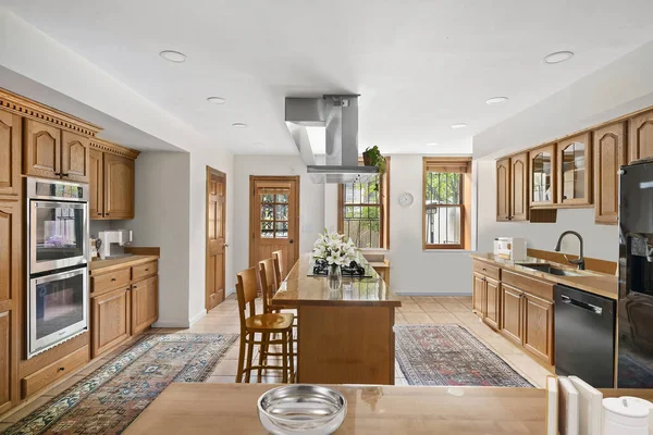 luxury kitchen in new home. 3d rendering