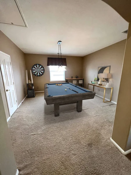 3d rendering of room with billiard table