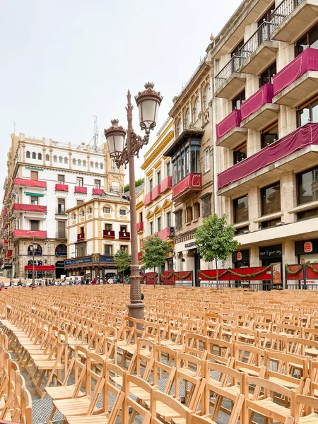 Svatý Týden Seville Španělsku Kvalitní Fotografie Tradiční Průvod Centru Města — Stock fotografie