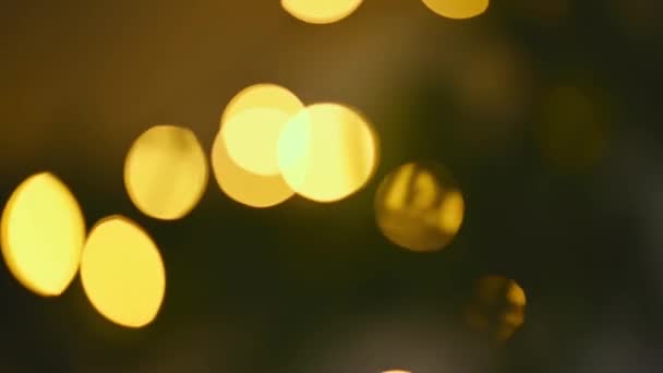 Soyut Altın Bulanık Bokeh Arkaplanı Koyu Arkaplanda Işık Parçacıkları Odaklanmamış — Stok video