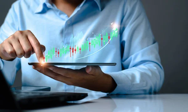 technology business finance and investment ideas, funds, stock market and digital assets, business people analyze financial data using graphs and charts, forex trading, business and finance background