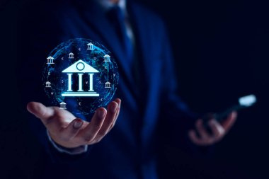 Merkez bankacılık ve uluslararası para birimi kavramı. İşadamı Yuan Yen Sterlin ve Euro 'yu para transferiyle takas ediyor. Uluslararası para birimi, dünya bankası