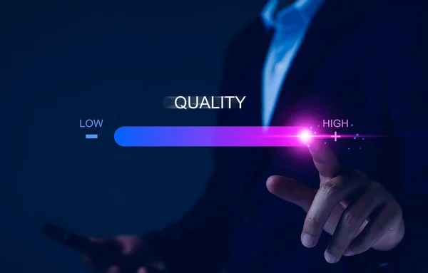 Konzept Der Hohen Qualitätssicherung Hohe Qualitätssicherung Guter Service Erstklassige Service — Stockfoto